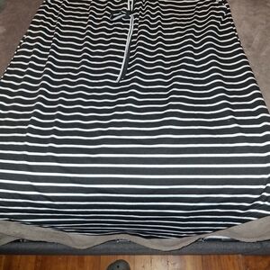 Black and White Striped Skirt
